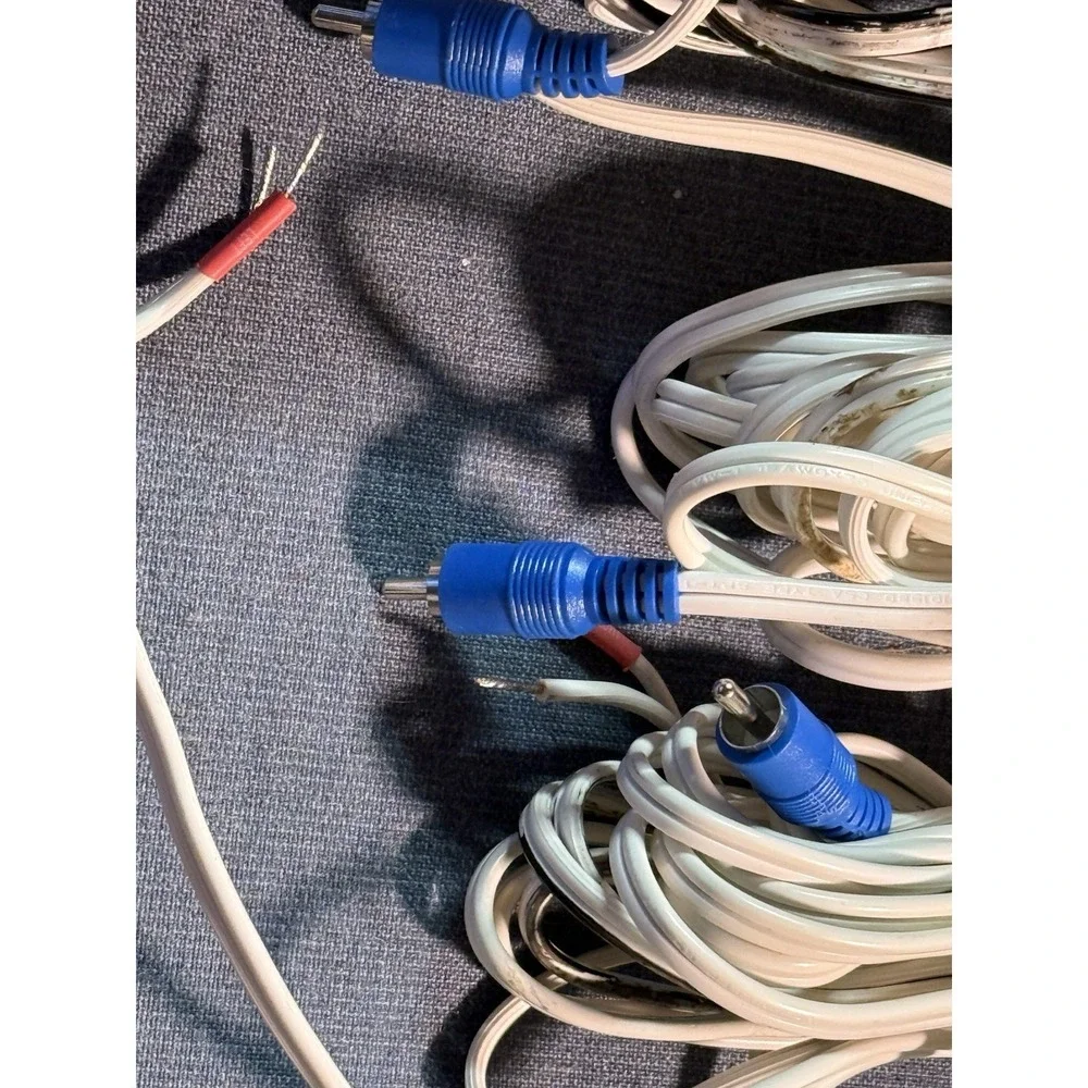 (5) Bose Lifestyle & Acoustimass White Speaker Wires RCA to Bare Wire